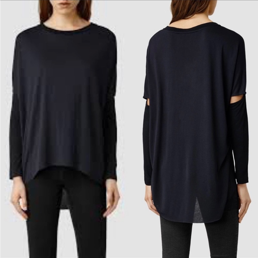 ALL SAINTS WAVE MODE CUTOUT BLACK TOP SIZE SMALL